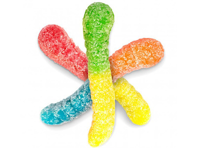 Mini Sour Neon Gummi Worms 4/4.5lb